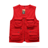 Men Utility Vest Work Zipper Tactical Work Vest Slim Pocket Jacket Vest Multi-Pocket Men's Overalls