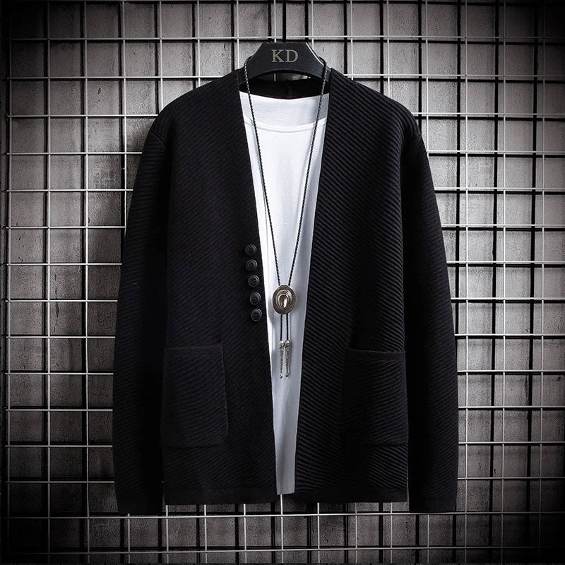 Autumn Men's Fashion Casual Men's Knitted Cardigan Loose round Neck Sweater Men's Tops plus Size Loose Men Sweaters