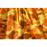 A Ape Print Shorts Orange Camouflage Cotton Shorts Men Teenagers Student Cropped Shorts