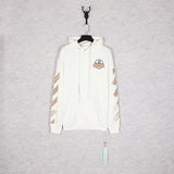 Autumn Off Classic Arrow Strip Pullover Hooded Sweater