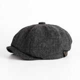 Beret Hat Vintage Spring and Autumn Leisure Wool British Octagonal Hat Men's Peaked Cap