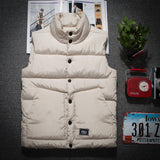 Men's Vest Casual Sleeveless Jacket Men Jacket down Cotton Vest Men's Autumn and Winter Warm