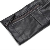 Spiked Leather Jacket Women's Women's Punk Rivet Shrug Slim-Fitting Biker PU Leather Coat