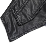 Spiked Leather Jacket Women's Women's Punk Rivet Shrug Slim-Fitting Biker PU Leather Coat