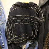 Studded Denim Jacket Autumn and Winter Loose Denim Coat Top