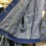 Studded Denim Jacket Autumn and Winter Loose Denim Coat Top