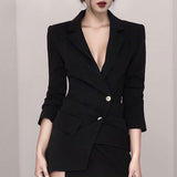 Women Skirt & Blzer Suit Uniform Designs Formal Style Office Lady Bussiness Attire Dress Black Suit Dress