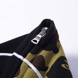 A Ape Print Hoodie Spring and Autumn Cartoon Camouflage Printing Stitching Cardigan Zipper Hoodie Casual Sweatshirt