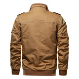 Men Fit Bomber Jacket Windbreaker Moto Street Coat Men's Spring and Autumn plus Size Jacket Men Multi-Pocket Workwear Outdoor Casual Loose Jacket