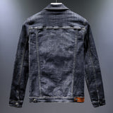 Cotton Solid Men's Denim Trucker Jacket Mens Spring Autumn Casual Slim Fit Bomber Jackets Men Jean Coat Men Outwear Male Cowboy Denim Jacket Men's Spring and Autumn Trends Coat Vintage Loose and Handsome All-Match Top