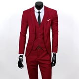 Men's Spring Clothes High Quality Business Casual Suit Three-Piece Set Groom Best Man Wedding Suit blazer & Vest & Pant Men Suits 3 Piece Set