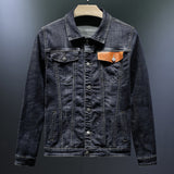 Cotton Solid Men's Denim Trucker Jacket Mens Spring Autumn Casual Slim Fit Bomber Jackets Men Jean Coat Men Outwear Male Cowboy Denim Jacket Men's Spring and Autumn Trends Coat Vintage Loose and Handsome All-Match Top