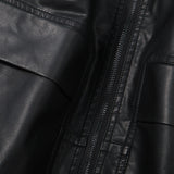 Urban Leather Jacket Short Large Loose Pockets Thickening Stand Collar Leather Coat Women