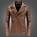 Hand Painted Leather Jackets Men's Leather Coat Youth Motorcycle PU Leather Lapel Leather Jacket Coat