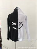 Split Hoodie Demons and Angels Smiley Face Printed Pullover Hooded