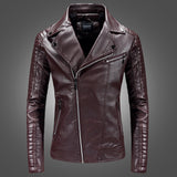 Hand Painted Leather Jackets Men's Leather Coat Youth Motorcycle PU Leather Lapel Leather Jacket Coat
