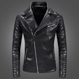 Hand Painted Leather Jackets Men's Leather Coat Youth Motorcycle PU Leather Lapel Leather Jacket Coat