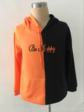 Split Hoodie Demons and Angels Smiley Face Printed Pullover Hooded