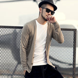 Men Casual Jacket Slim Coat Men's Slim-Fit Cardigan Sweater Solid Color Knitwear Fashion Slim-Fit Cardigan