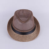 Fedora Hat Summer Men's and Women's Jazz Hat Middle-Aged and Elderly Linen Sun Hat