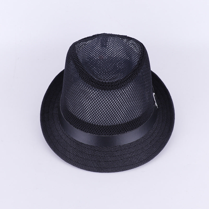 Fedora Hat Summer Men's and Women's Jazz Hat Middle-Aged and Elderly Linen Sun Hat