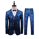 Men Dress Coat British Style Slim Fit Casual Bronzing Swallowtail Suit