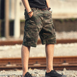 Men T Shirts Casual Tops Men's Business Shirt Fifth Pants Retro Washed Tide Men's Business Shirt Large Shorts Men's Loose Camouflage Middle Pants