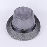 Fedora Hat Summer Men's and Women's Jazz Hat Middle-Aged and Elderly Linen Sun Hat