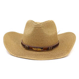 Wester Hats Straw Hat Bowler Hat Men and Women Outdoor Seaside Beach Hat Sun Protection Sun Hat