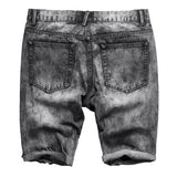 Men Shorts Summer Ripped Denim Shorts Vintage Men's Slim Fit Denim Shorts