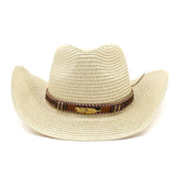 Wester Hats Straw Hat Bowler Hat Men and Women Outdoor Seaside Beach Hat Sun Protection Sun Hat