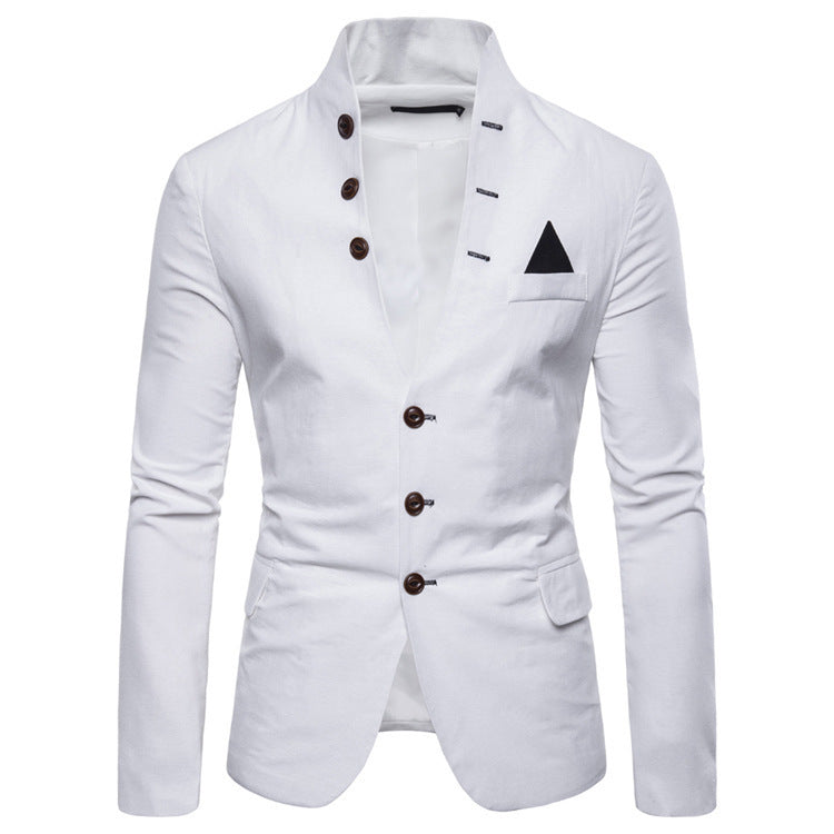Men's Spring Multi-Button Decoration Men's Casual Stand Collar Suit Men's Suit Men's Suit Jacket Men Blazer