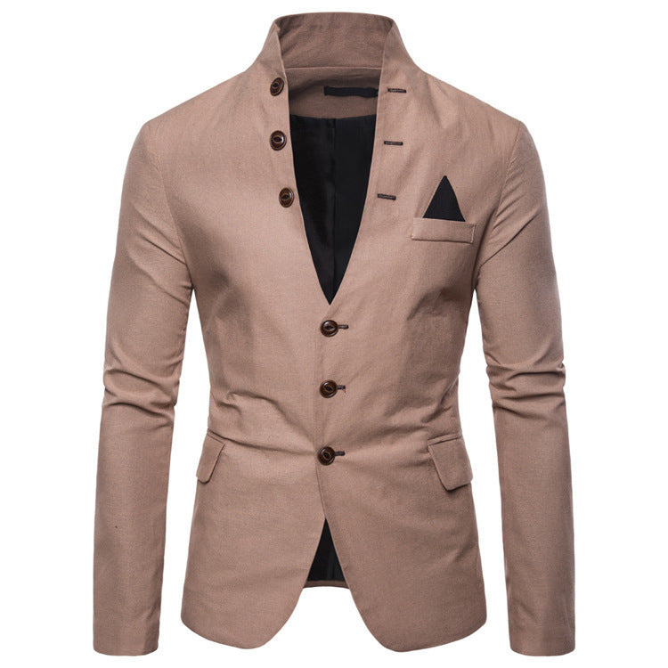 Men's Spring Multi-Button Decoration Men's Casual Stand Collar Suit Men's Suit Men's Suit Jacket Men Blazer