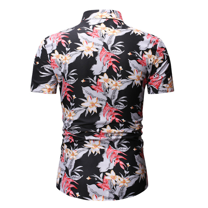 Summer Men's Fashion Casual Slim Fit Short Sleeve plus Size Retro Sports Men Shirt