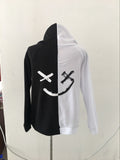 Split Hoodie Demons and Angels Smiley Face Printed Pullover Hooded