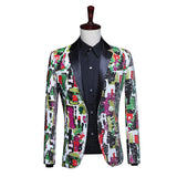 Mens Prom Suits Color Printing