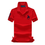 USPA Shirts Lapel Short-Sleeved T-shirt Polo Shirt Men 100% Combed Cotton