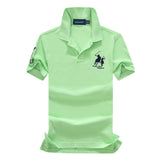 USPA Shirts Lapel Short-Sleeved T-shirt Polo Shirt Men 100% Combed Cotton