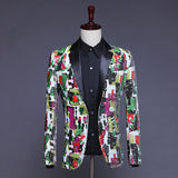 Mens Prom Suits Color Printing