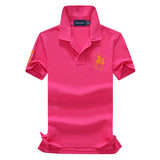 USPA Shirts Lapel Short-Sleeved T-shirt Polo Shirt Men 100% Combed Cotton