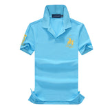 USPA Shirts Lapel Short-Sleeved T-shirt Polo Shirt Men 100% Combed Cotton