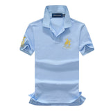 USPA Shirts Lapel Short-Sleeved T-shirt Polo Shirt Men 100% Combed Cotton