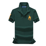 USPA Shirts Lapel Short-Sleeved T-shirt Polo Shirt Men 100% Combed Cotton