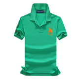 USPA Shirts Lapel Short-Sleeved T-shirt Polo Shirt Men 100% Combed Cotton