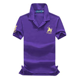 USPA Shirts Lapel Short-Sleeved T-shirt Polo Shirt Men 100% Combed Cotton