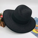 Fedora Hat Spring/Summer Women's Straw Hat Wide Brim Jazz Top Hat Seaside Vacation Sun Protection Sunshade Girl's Cap