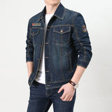 Veste Homme Mi Saison Casual Fleece-Lined Denim Jacket for Young Men Autumn and Winter Loose plus Size Warm Cotton Coat