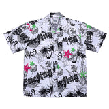 Men Beach Shirts Hawaiian Short Sleeve Printed Men's Beach Loose Large Size Vacation Travel Shirt
