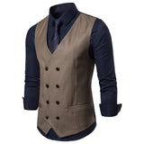 Mens Dress Vests Business Waistcoat Vest Man Trendy Slim V-neck Men's Suit