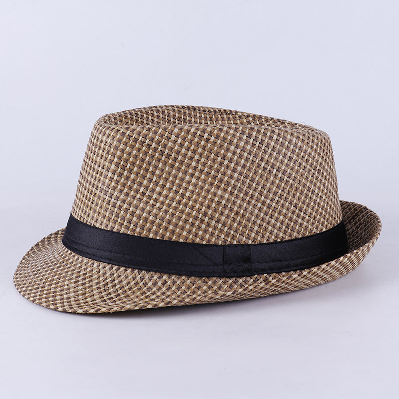Fedora Hat Men's Top Hat Middle-Aged and Elderly Sun Hat Retro British Jazz Hat